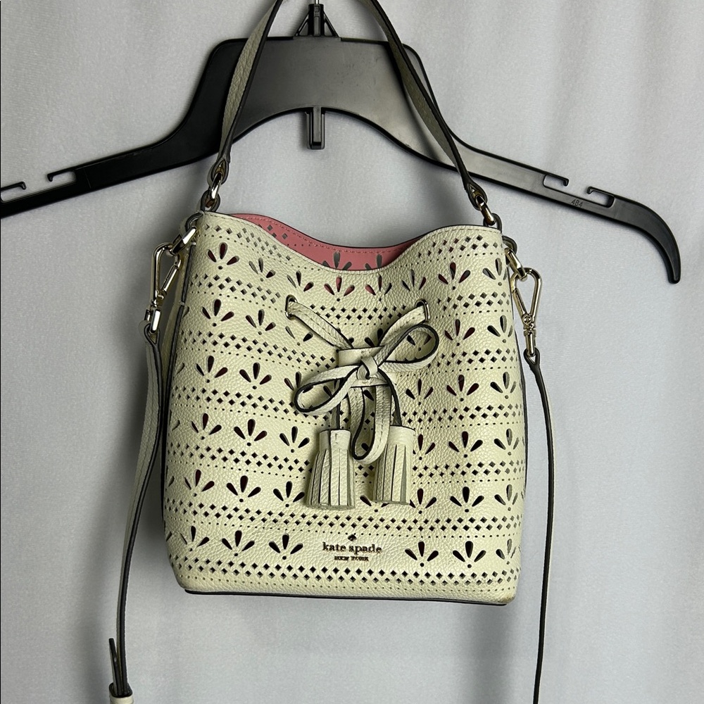Kate Spade Cream Perforated Shoulder Bag
